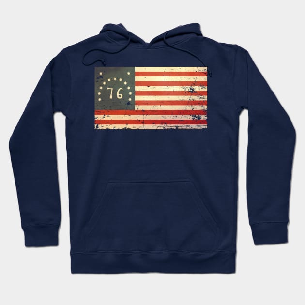 USA Bennington Flag - Vintage Hoodie by The Libertarian Frontier 